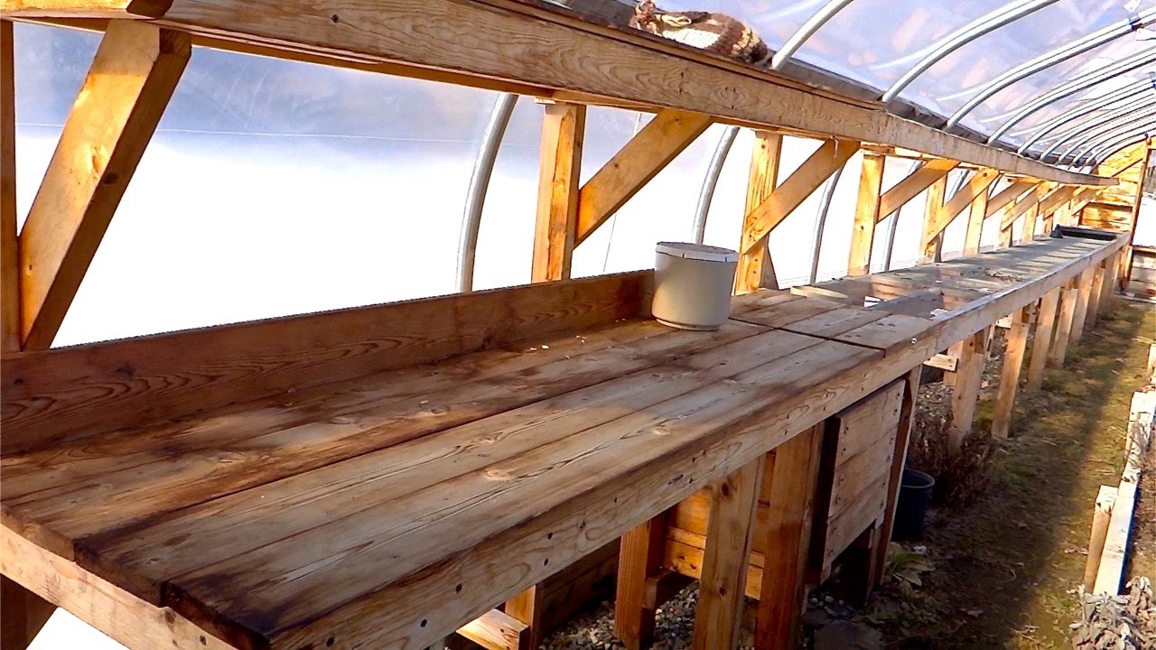 Greenhouse - frame, beds, bench, walls, doors  ideas!