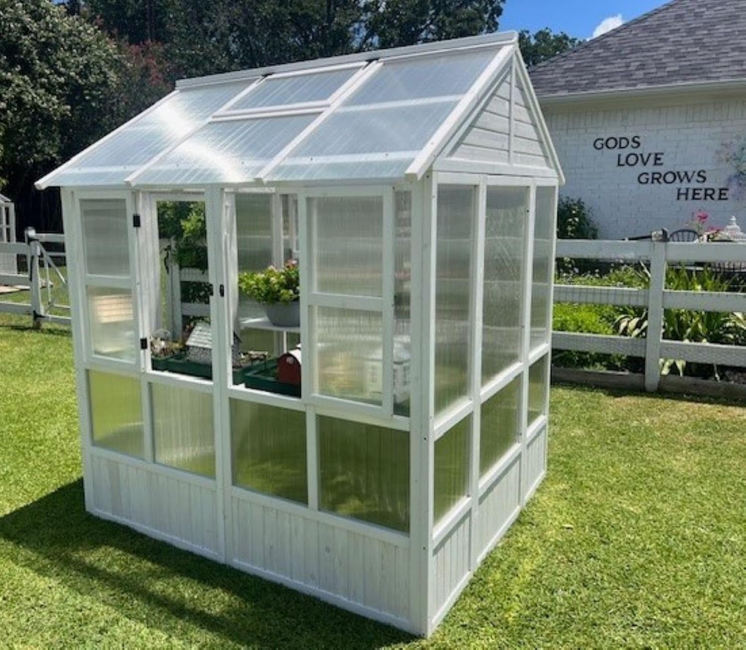 Hobby Greenhouse is Perfect for The Backyard Gardener to Extend The Growing Season and Protect Fruits, Vegetables, Flowers or Herbs from Extreme hot or Cold Weather. Dimensions: 72x72x84