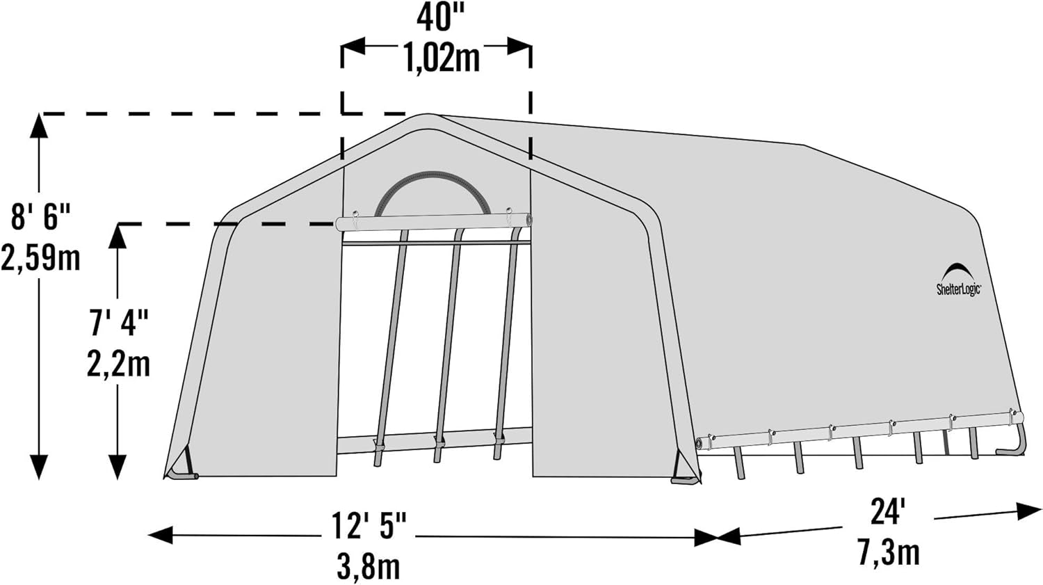 ShelterLogic 12 x 24 x 8 GrowIT Greenhouse Walk-Thru Access Peak Roof Style Outdoor Backyard Garden Heavy Duty Plant Shelter ShelterLogic 12 x 24 x 8 GrowIT Greenhouse Walk-Thru Access Peak Roof Style Outdoor Backyard Garden Heavy Duty Plant Shelter