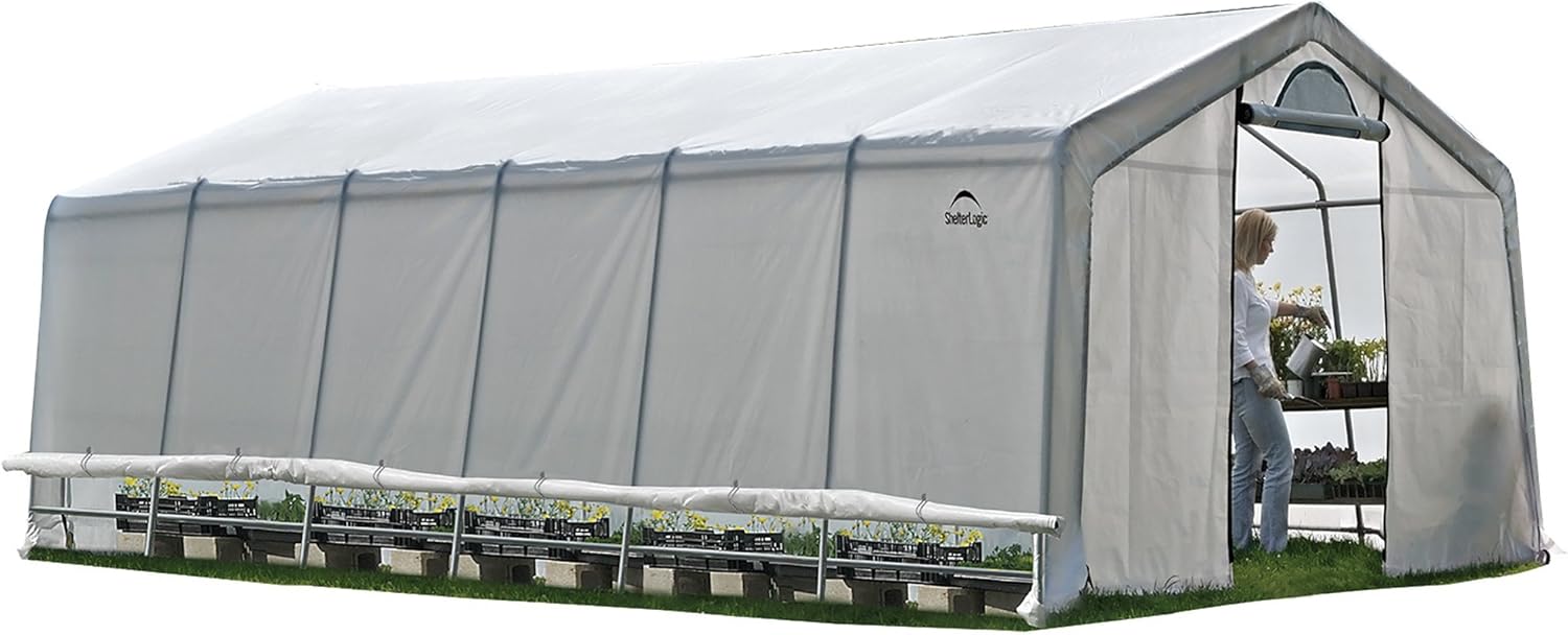 ShelterLogic 12 x 24 x 8 GrowIT Greenhouse Walk-Thru Access Peak Roof Style Outdoor Backyard Garden Heavy Duty Plant Shelter ShelterLogic 12 x 24 x 8 GrowIT Greenhouse Walk-Thru Access Peak Roof Style Outdoor Backyard Garden Heavy Duty Plant Shelter