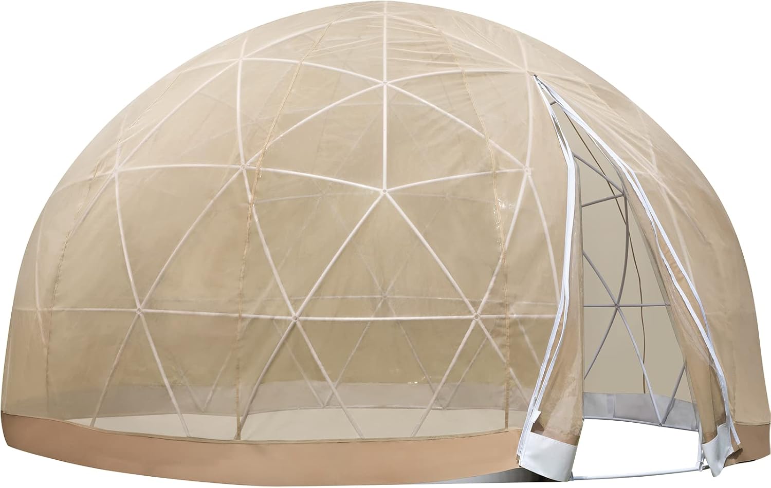 VEVOR Upgraded Greenhouse, 9.5FT Geodesic Dome, All-Year Dome Bubble Tent Set with PVC and Mesh Cover, Come with a Storage Bag and String Lights, Garden Igloo Suitable for Patio and Dining Places