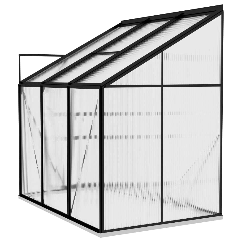 vidaXL Spacious Greenhouse - Anthracite Aluminum Construction, Perfect for Hobby Gardening - Transparent PC Board for Easy Plant Observation - Optimal Roof Vent, Lightweight and Movable Structure.