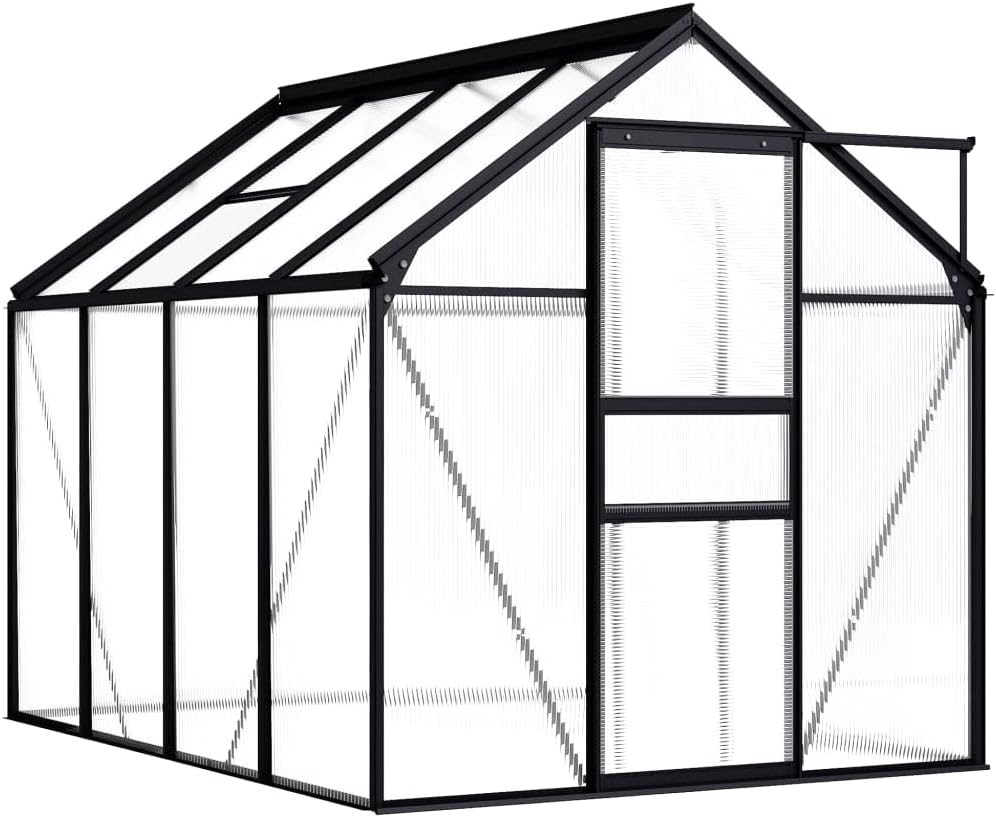Greenhouse Anthracite Aluminum 51.1 ft²,Greenhouses-65.56lbs Greenhouse Anthracite Aluminum 51.1 ft²,Greenhouses-65.56lbs