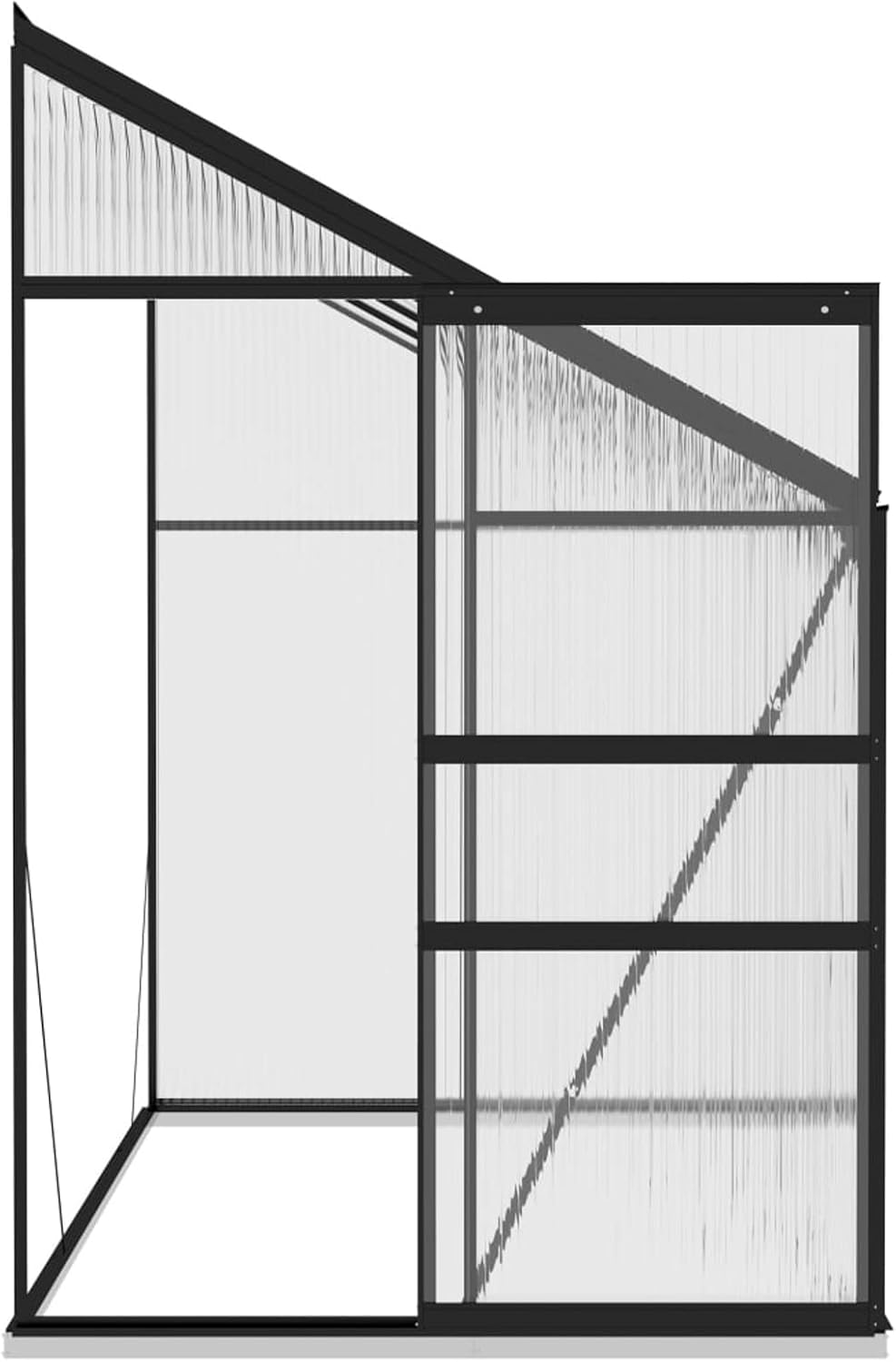Tidyard Greenhouse with Door and Roof Vent PC Board Walk-in Plant Gardening Outdoor Herbs Flowers Vegetable House for Balcony, Deck, Garden 50.3 x 97.6 x 51.5/78.3 Inches (L x W x H)