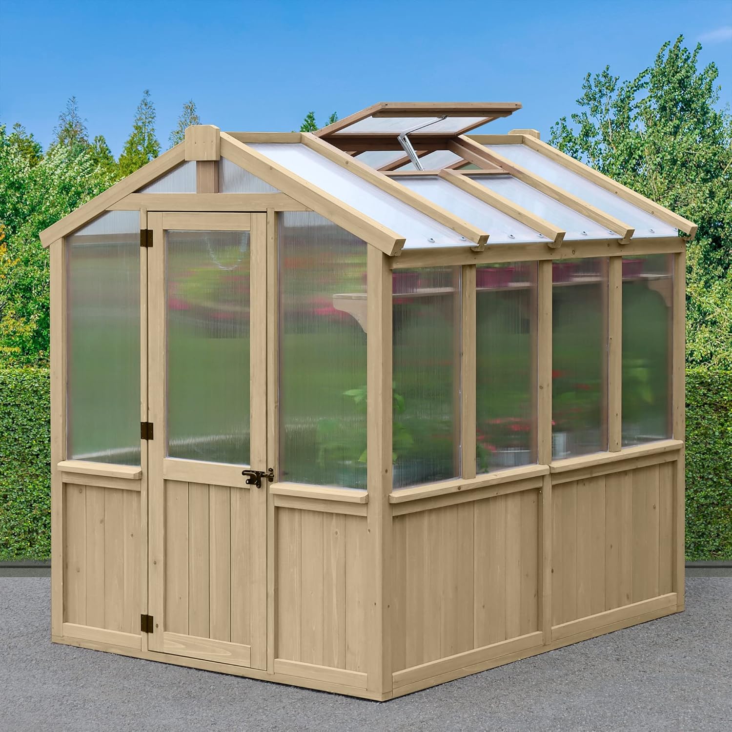 Yardistry 6.7 x 7.8 Meridian Cedar Greenhouse Yardistry 6.7 x 7.8 Meridian Cedar Greenhouse