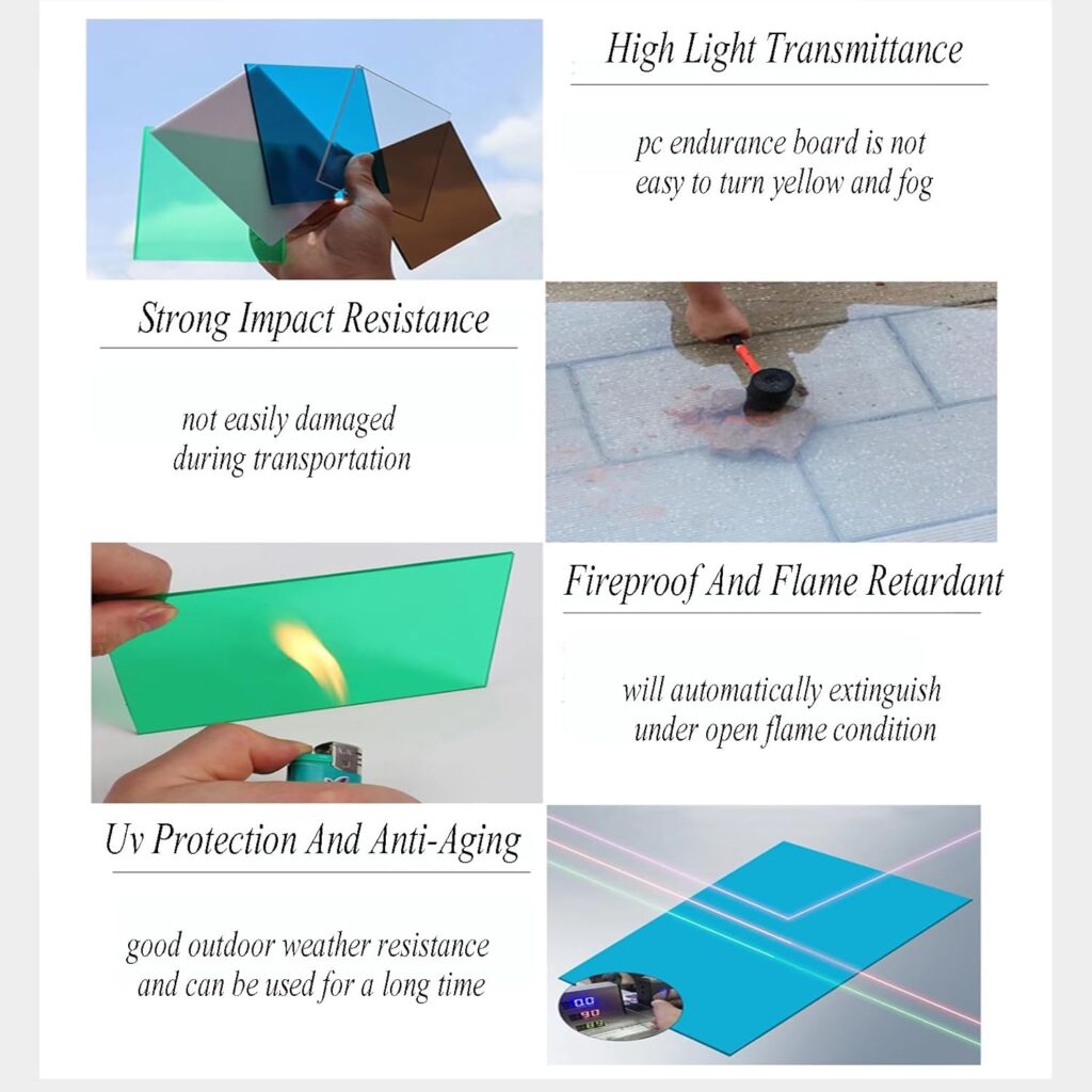 Polycarbonate Plastic Panel,1mm Thick Roof Heat-Insulating Screen, All-Weather Outdoor Garden And Greenhouse Covering，Greenhouse Shed Canopy,Easy To Cut，Uv Protection ( Color : 1mm , Size : W1.56*L20m