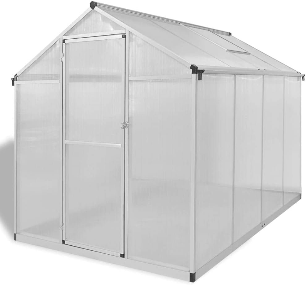 Walk-in Portable Greenhouse Polycarbonate Outdoor Garden Green House, Sunroom, Large Green House for Plants, Aluminum Construction, with Gutter System and roof Vent 49.5ft²