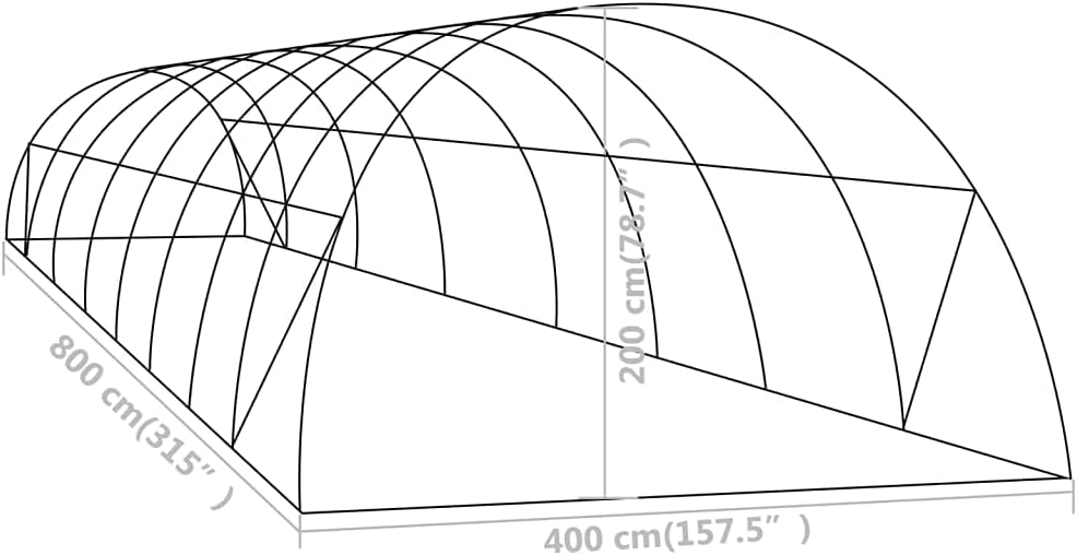 vidaXL Greenhouse 344.4 ft 315x157.5x78.7