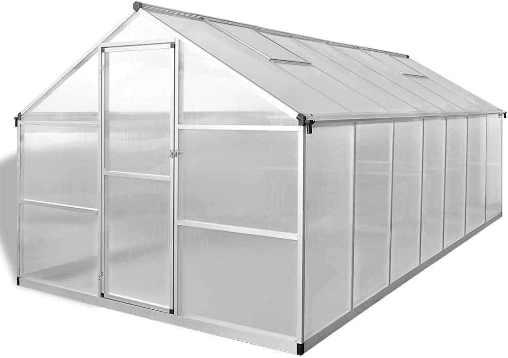 vidaXL Reinforced Greenhouse Tent Plant Shelter Flower Greenhouse Garden Vegetable Fruit Greenhouse Outdoor Greenhouse Aluminium 10.5 m²