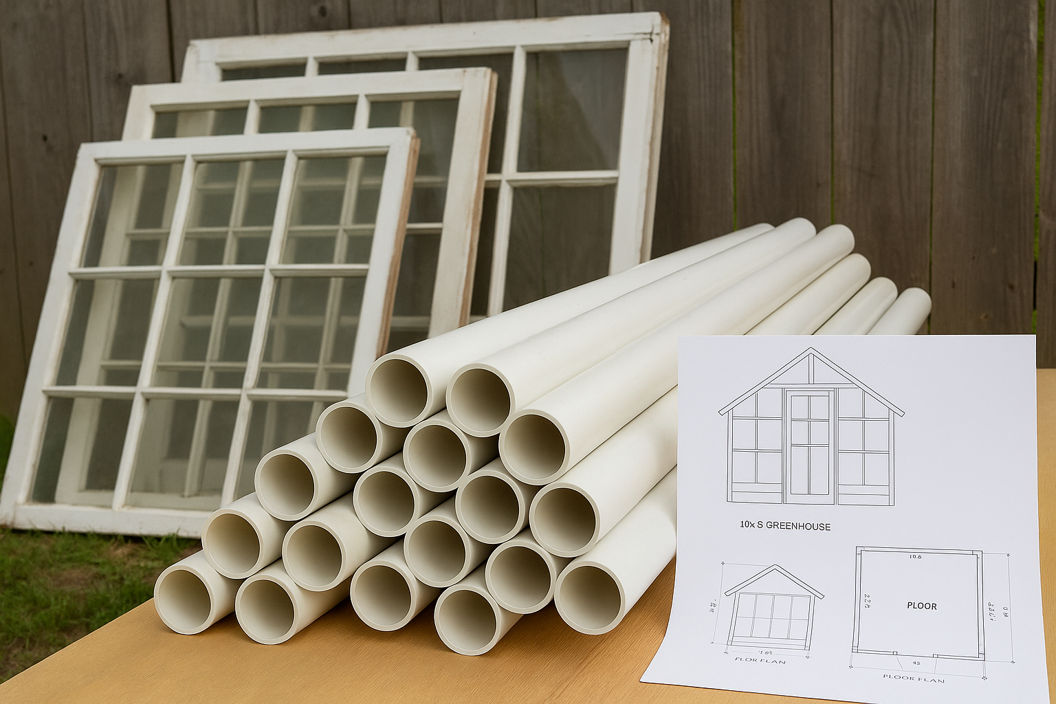 DIY Greenhouse: PVC Build with Reclaimed Windows  Plans