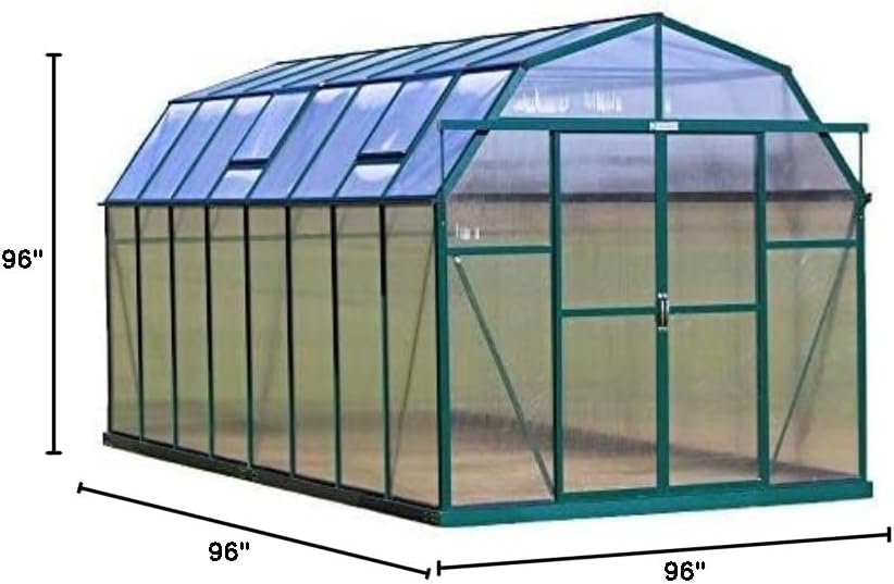 Elite 8x24 Greenhouse Kit - Heavy Duty, Powder Coated Green House for Hobby Gardeners. Features 10mm Twin Wall Polycarbonate Panels, Base Kit, Barn Shape, Roof Windows. Elite 8x24 Greenhouse Kit - Heavy Duty, Powder Coated Green House for Hobby Gardeners. Features 10mm Twin Wall Polycarbonate Panels, Base Kit, Barn Shape, Roof Windows.