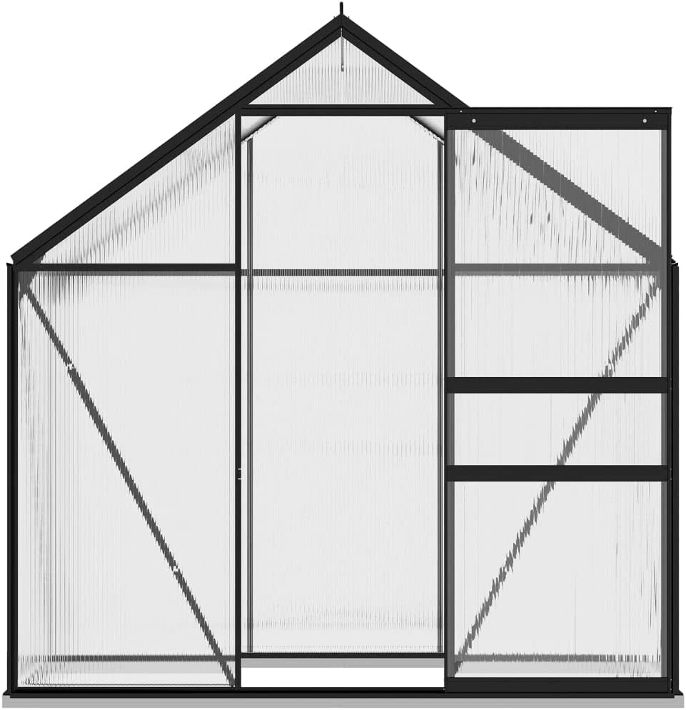 Polycarbonate Greenhouse Walk-in Premium Greenhouse Storage Shed with Base Frame for Outdoor Garden Backyard, 74.8x27.6x79.5(Full Design)