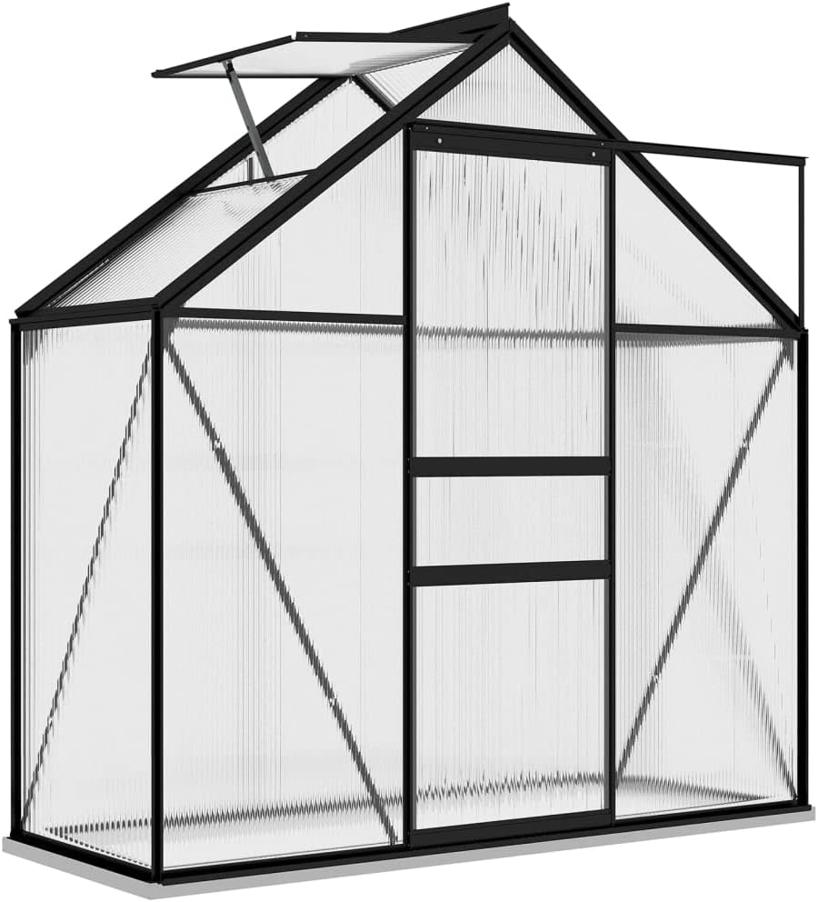 Polycarbonate Greenhouse Walk-in Premium Greenhouse Storage Shed with Base Frame for Outdoor Garden Backyard, 74.8x27.6x79.5(Full Design)