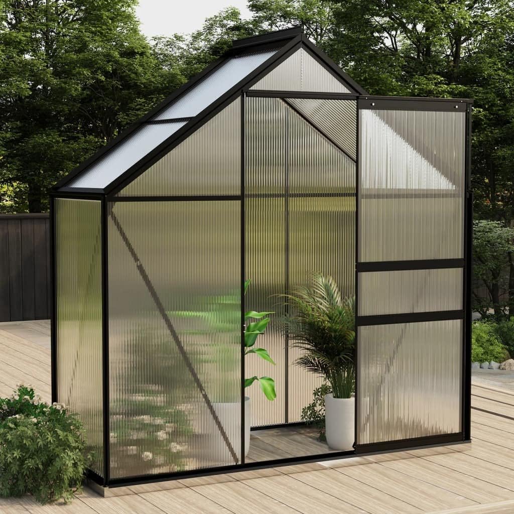 Polycarbonate Greenhouse Walk-in Premium Greenhouse Storage Shed with Base Frame for Outdoor Garden Backyard, 74.8x27.6x79.5(Full Design)